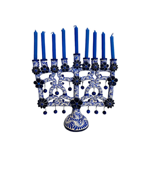Blue Menorah 11 inches wide, Product Picture