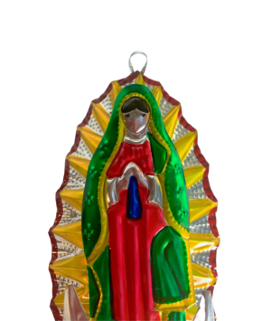 Lady Of Guadalupe Ornament, Pink, Face Detail