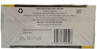 Semi-Bitter Chocolate by Mayordomo, date stamp