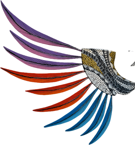 Serpent Alebrije Design3, Wing Closeup
