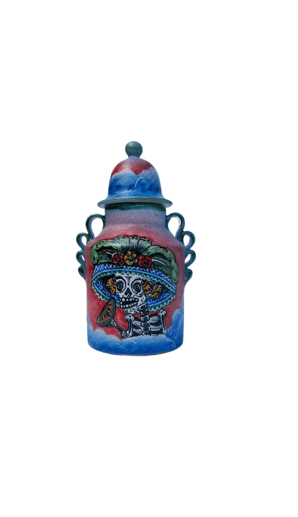 Catrina Urn, Red and Green