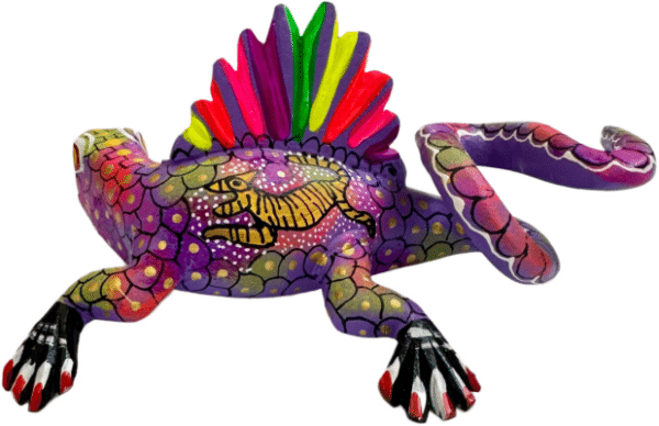 Iguana Alebrije in Purple, left side
