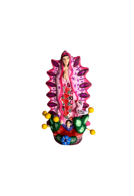 Miniature Pink Lady Of Guadalupe Candlestick