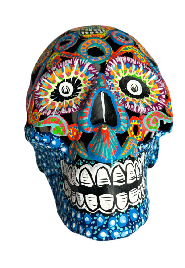 Paper Maché Skull With Skull Motif, Front View