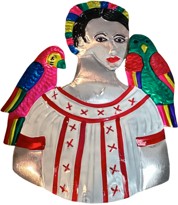 Frida With Parrots in White