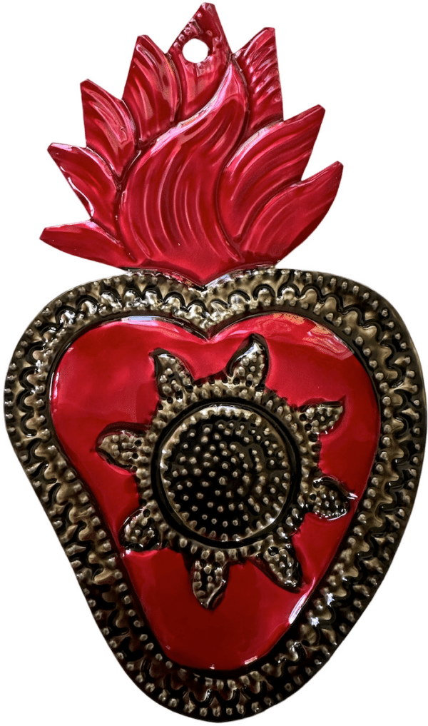 Sacred Heart with Darkened Sunflower