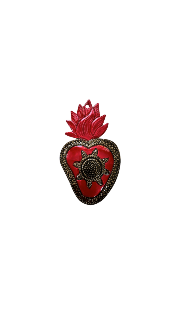 Sacred Heart with Darkened Sunflower Ornament, Product Picture
